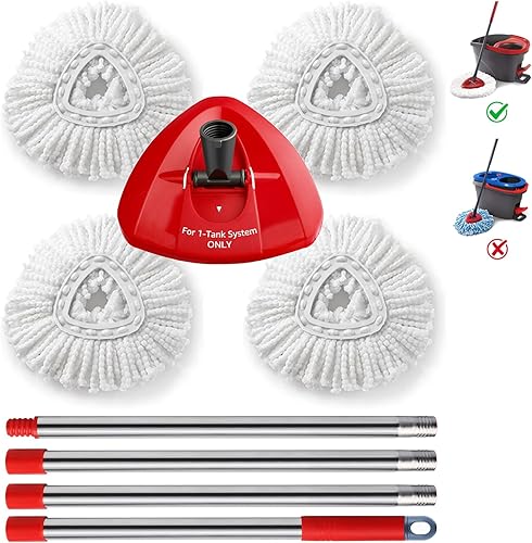 Miniatura 1 de BonusLife - Juego de piezas de repuesto para trapeador giratorio Oceda EasyWring, sistema de 1 tanque, 1 mango, 1 base, 4 recambios