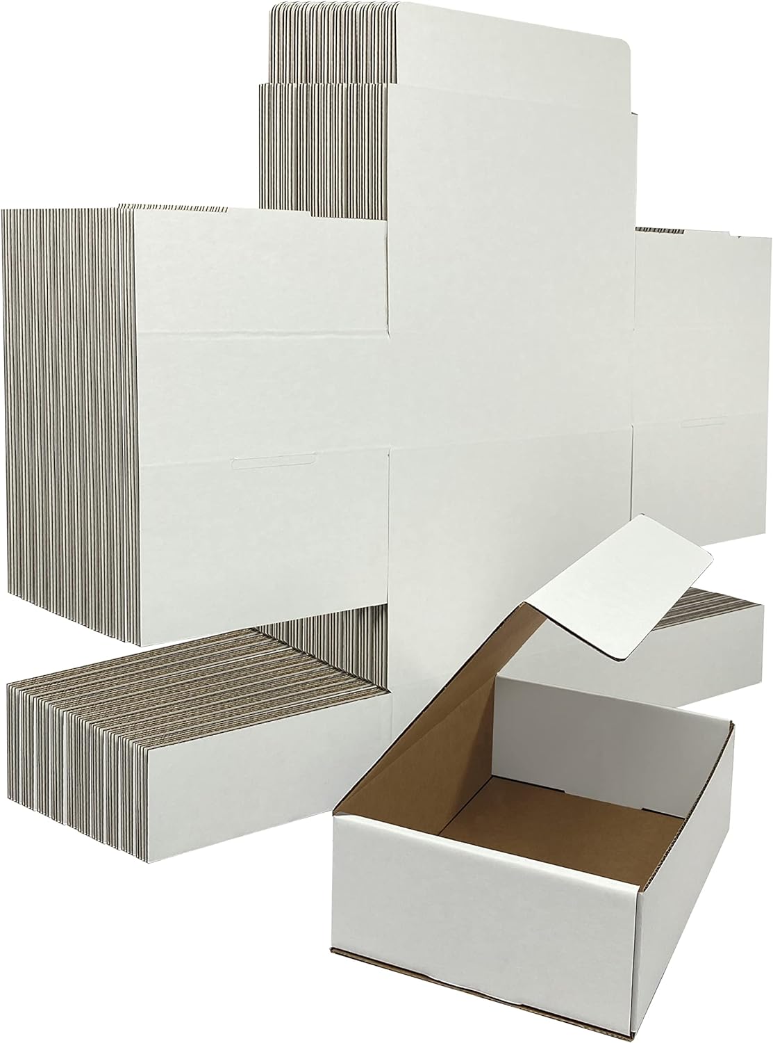 Amazon Basics Mailer Shipping Box, 50 Pack, White, Cardboard Box for Packaging Small Business for 12.13 x 9.75 x 4 inches