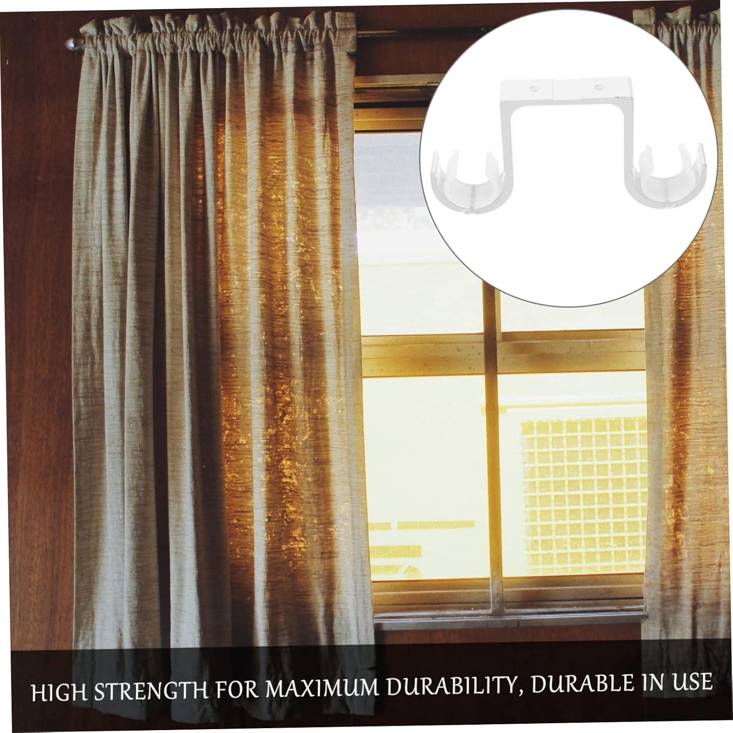 Garneck 3pcs Ceiling Mount Curtain Rod Bracket Heavy Duty Double Rod Holder Installation Premium Aluminum Alloy Easy to Install Compatible Window and Door Curtains