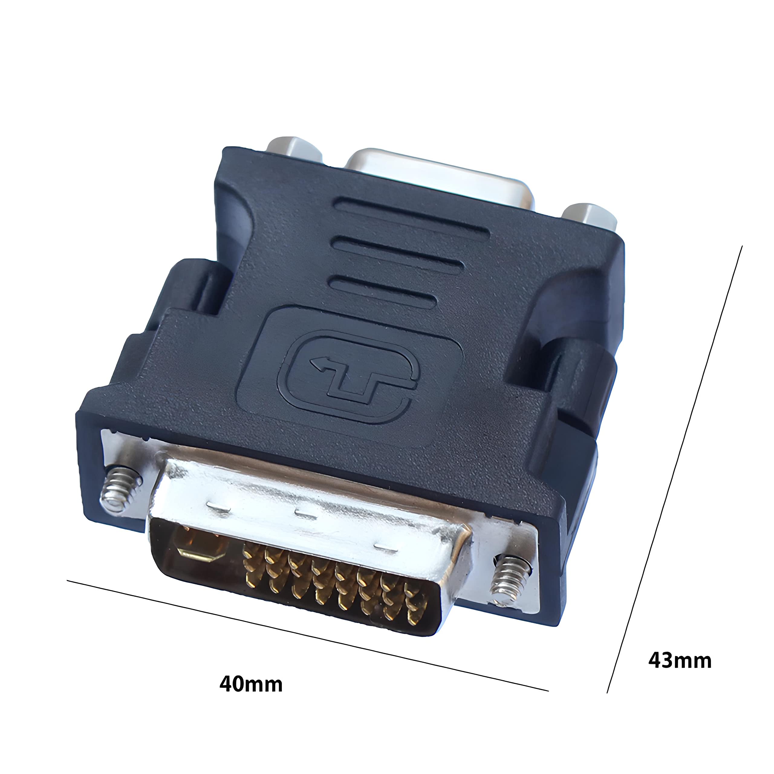 Retoo Convertitore da DVI-I a VGA, da DVI a VGA Full HD 1080p 60Hz, da spina a presa, adattatore da digitale ad analogico per scheda grafica, PC, monitor, proiettore, laptop, notebook