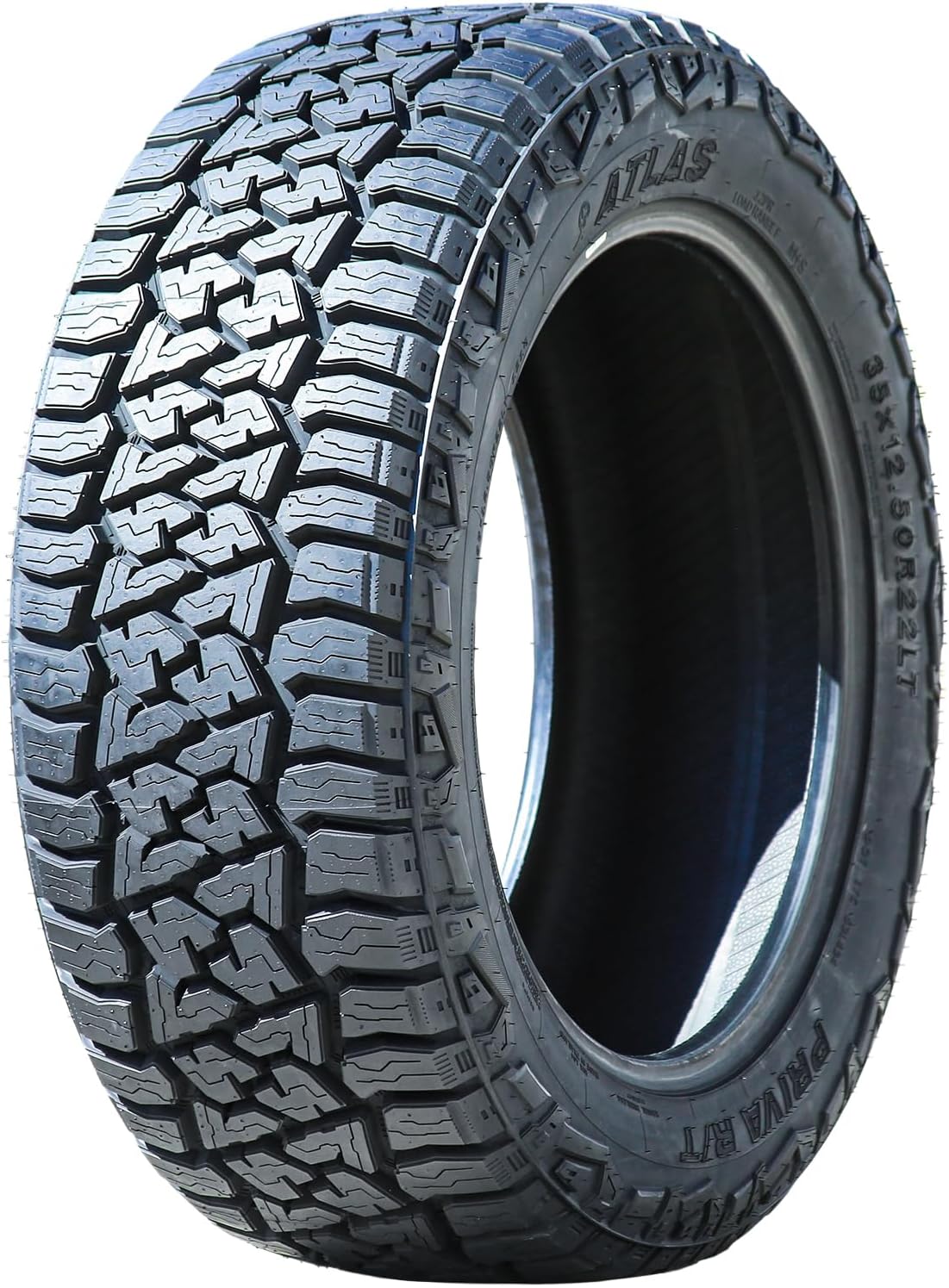 Atlas Priva R/T All-Terrain Mud Off-Road Light Truck Radial Tire-35X12.50R22LT 35X12.50X22 35X12.50-22 121Q Load Range F LRF 12-Ply BSW Black Side Wall