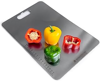 Wonderchef Ambrosia Stainless-steel Vegetable Chopping Board for Kitchen | Heavy-duty Material | Crack and Warp Resistant Price In India