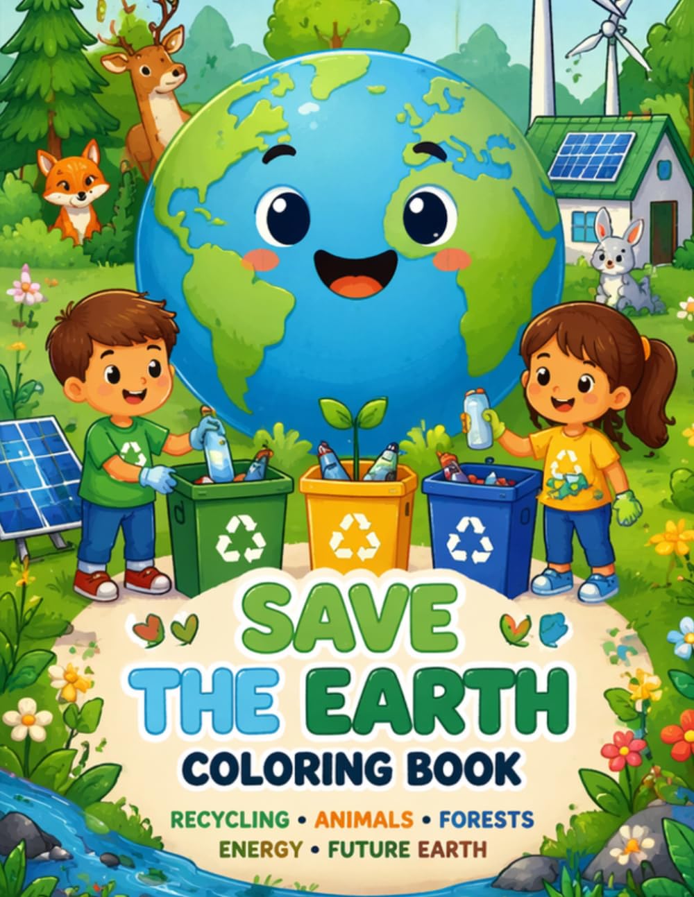 Save the Earth Coloring Book – Ultimate Collection: Recycling, Animals, Forests, Energy & Future Earth – Fun and Educational Coloring Book for Kids Ages 6–10