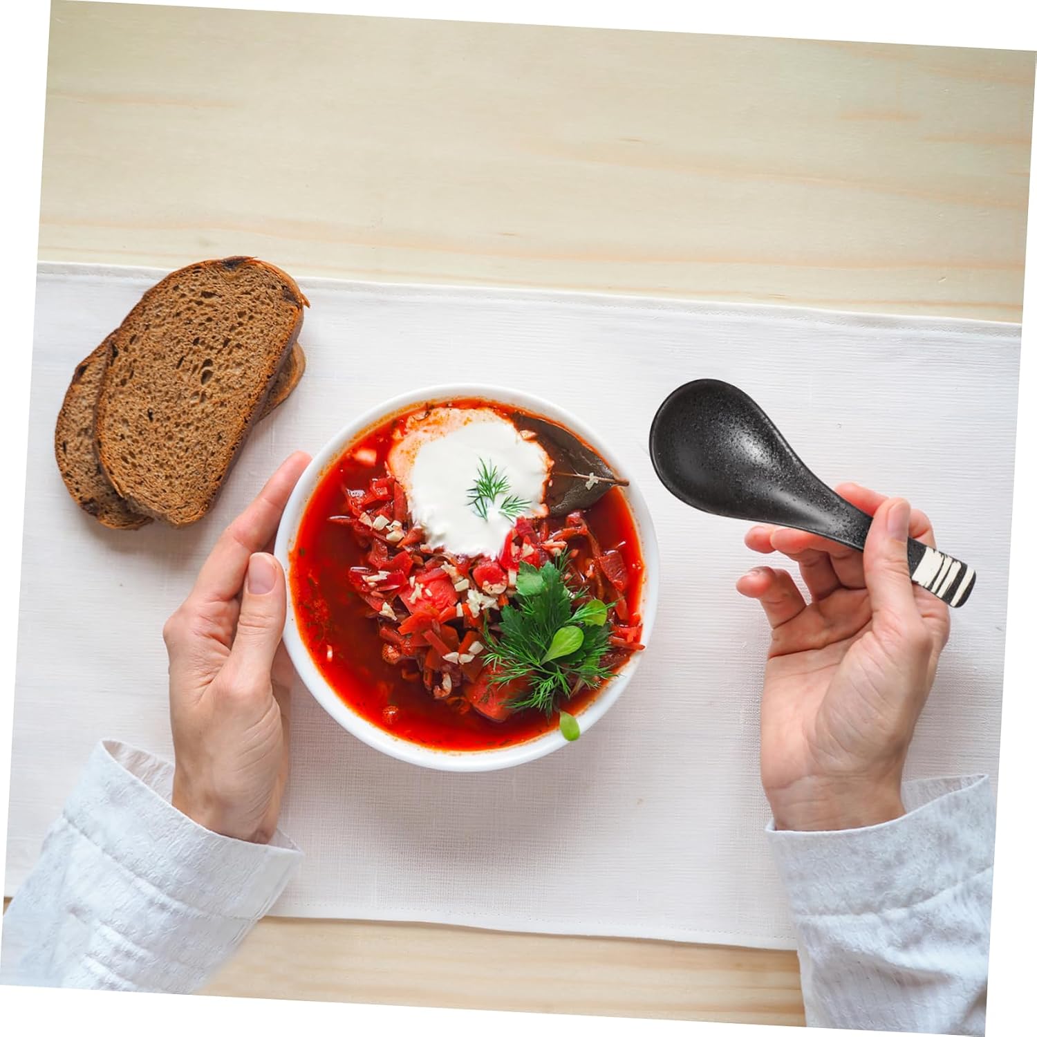 5pcs Japanese Ceramic Spoon Creative Multi-color Utensils for Rice Porridge and Soup Safe Healthy Kitchen Tools for Adults and Boys and Girls Curved Handle Design for Comfort