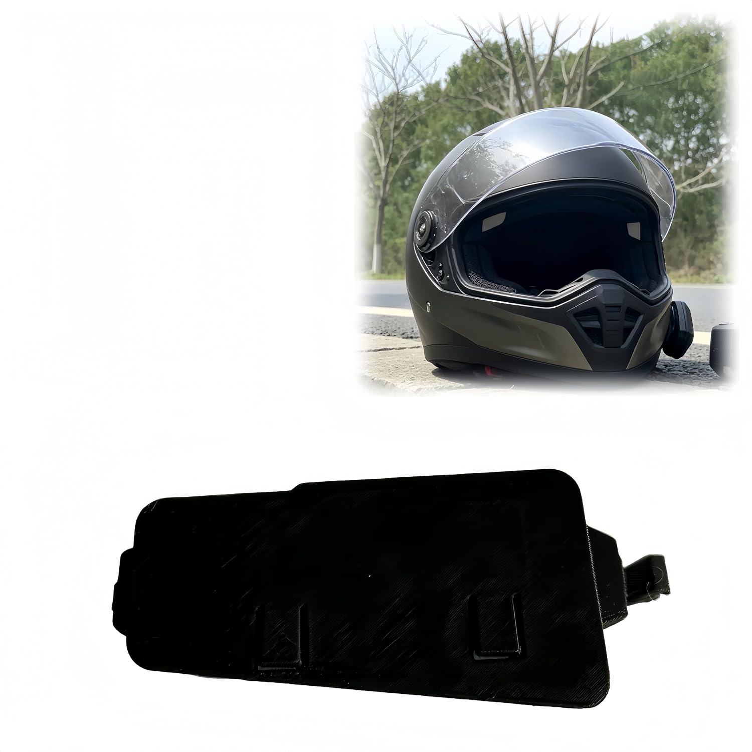 Adaptador ranura casco compatible con Cardo Freecom X4 miniatura 1