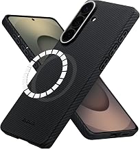 PITAKA Galaxy S26 Case, MagSafe Compatible, Pin Button, NFC Compatible, Aramid Fiber, Ultra Thin, Shock Resistant, Minimalist, Simple, Wireless Charging, S26 Cover, Black/Gray Twill Pattern