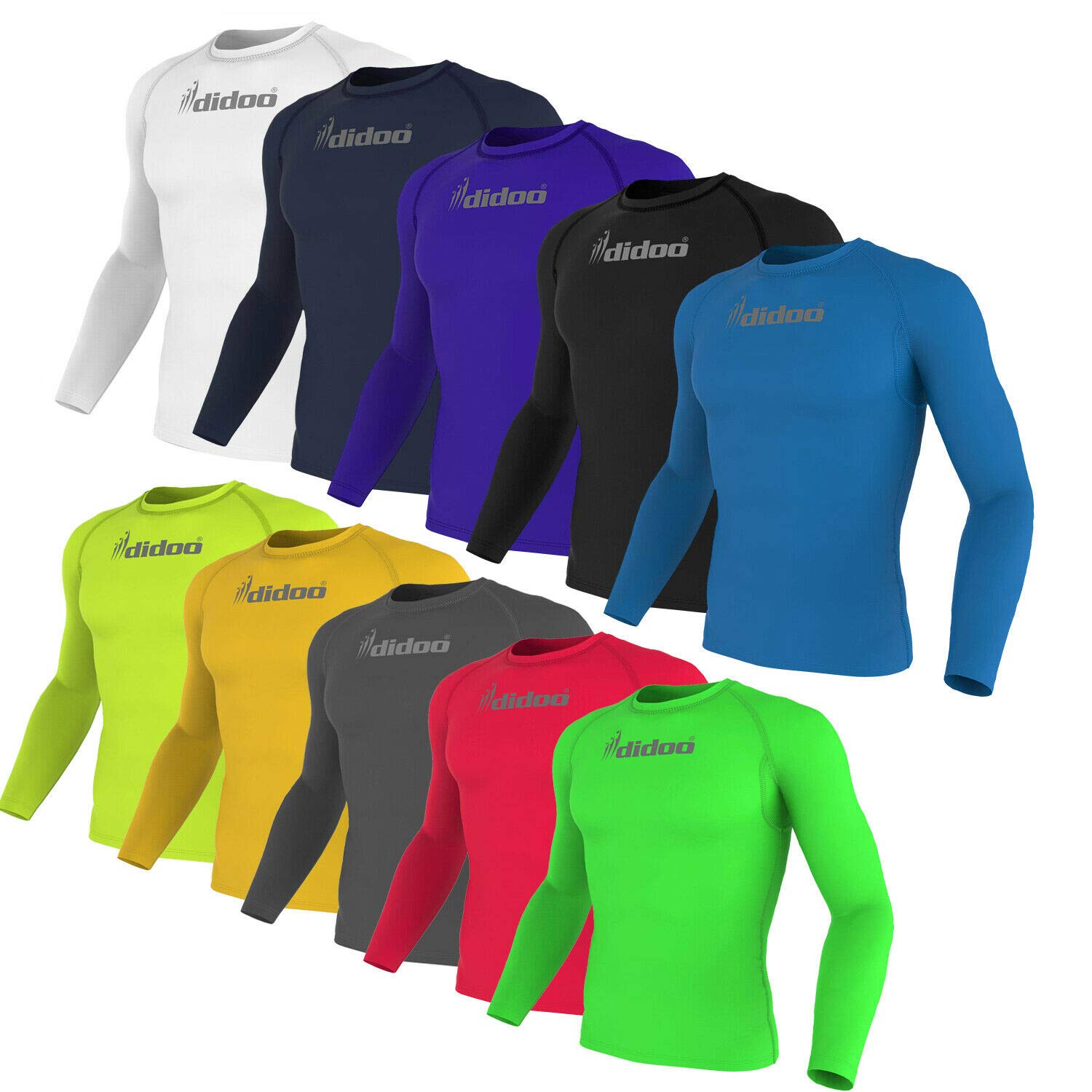 Base Layer Long Sleeve Mens Compression Full Sleeve Top Running Shirts Breathable Quick Dry Training Fitness (Single Pack)