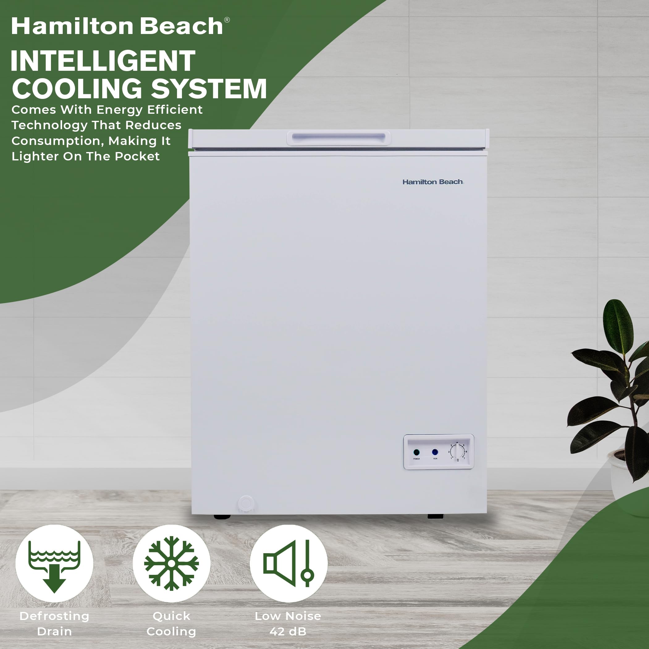 Hamilton Beach 5 Cu Ft Chest Freezer, White on Fridge.com - View 6