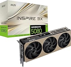 MSI GeForce RTX 5080 16G INSPIRE 3X OC Graphics Card - RT…