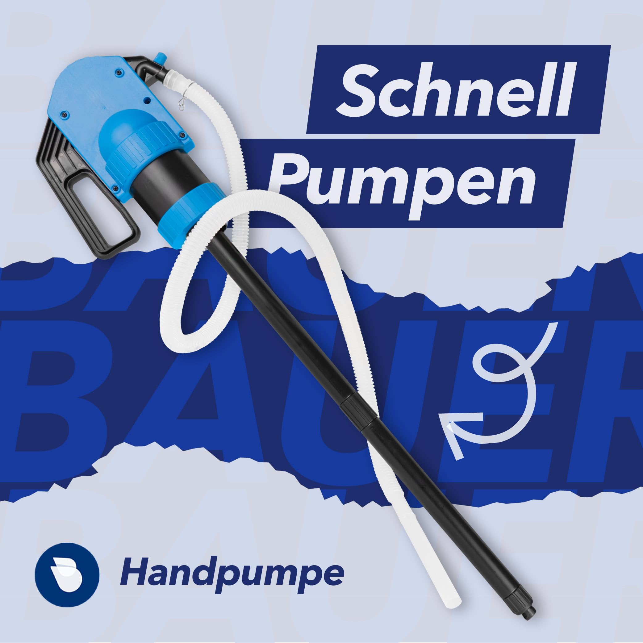 Handpumpe für 210L Fässer – Ideal für AdBlue, Scheibenfrostschutz und Wasser – Robuste Konstruktion mit hoher Förderleistung – inkl. Teleskoprohr und Abgabeschlauch