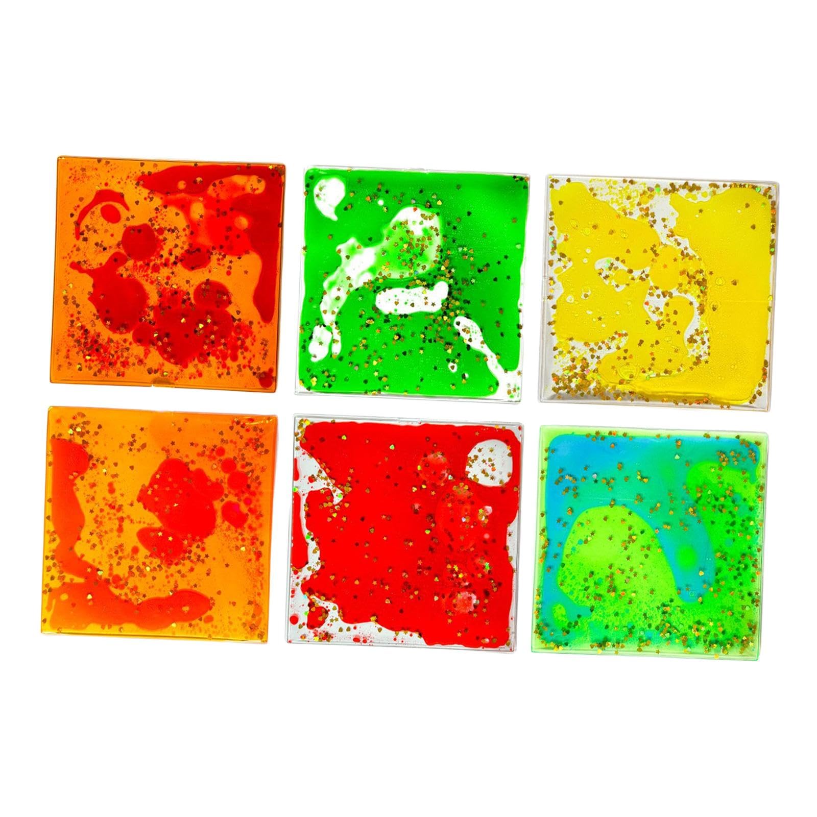 predolo 6X Gel Sensoriale Morbido Gel Liquido Giocattoli Regali da Viaggio Giocattoli Calmanti per Bambini Liquidi Sensoriali per Adolescenti Bambini, Piazza