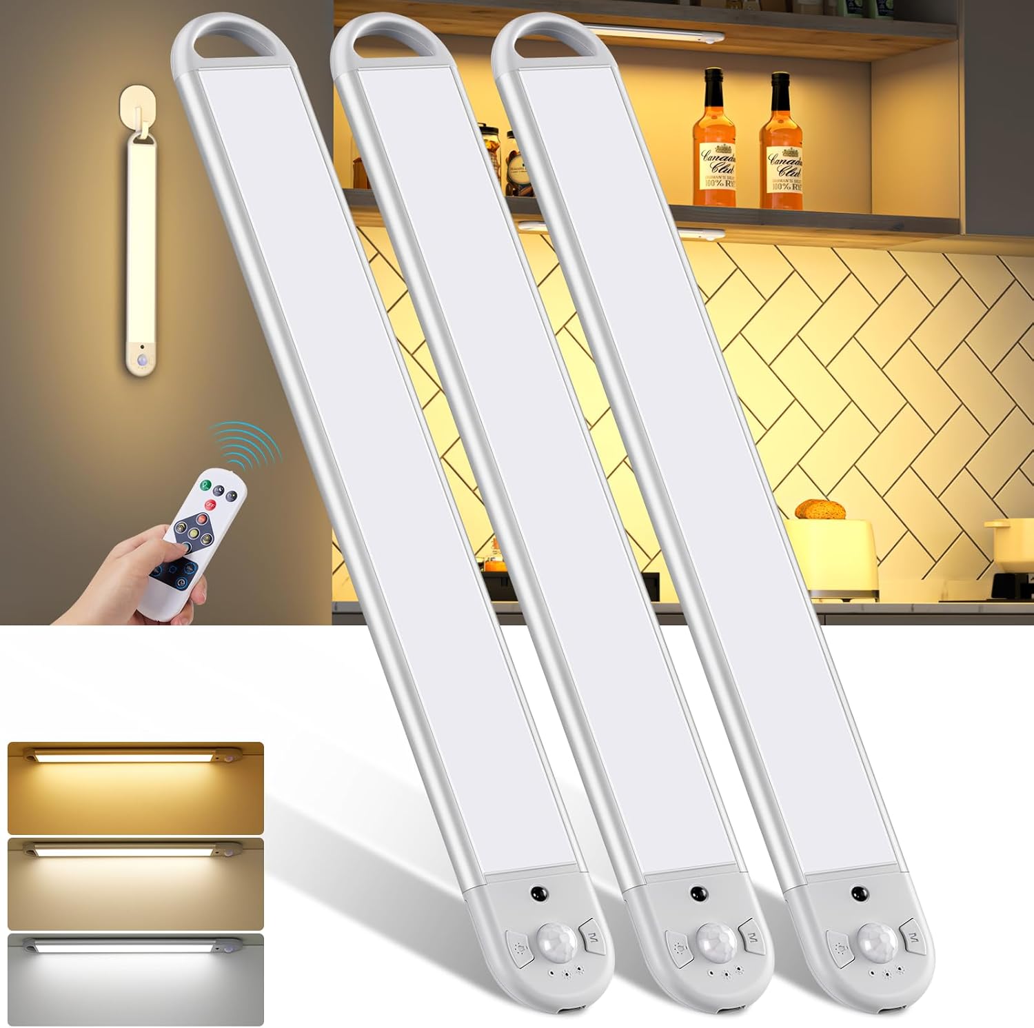 Under Cupboard Kitchen Light 30CM, 3 Pack Under Cabinet Kitchen Lights ...