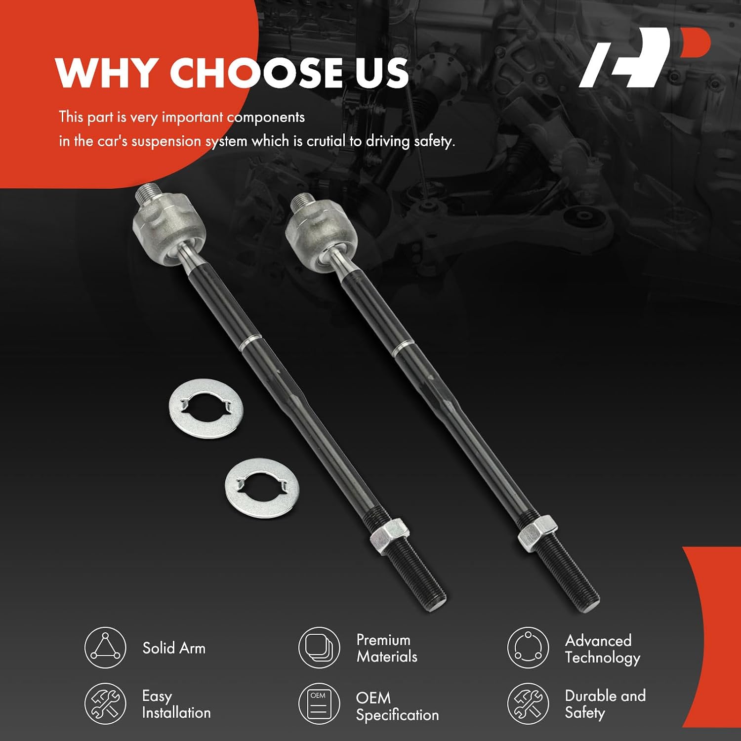 A-Premium 2 x Front Inner Tie Rod Ends, Compatible with Ram 1500 2019 2020 2021 2022 2023