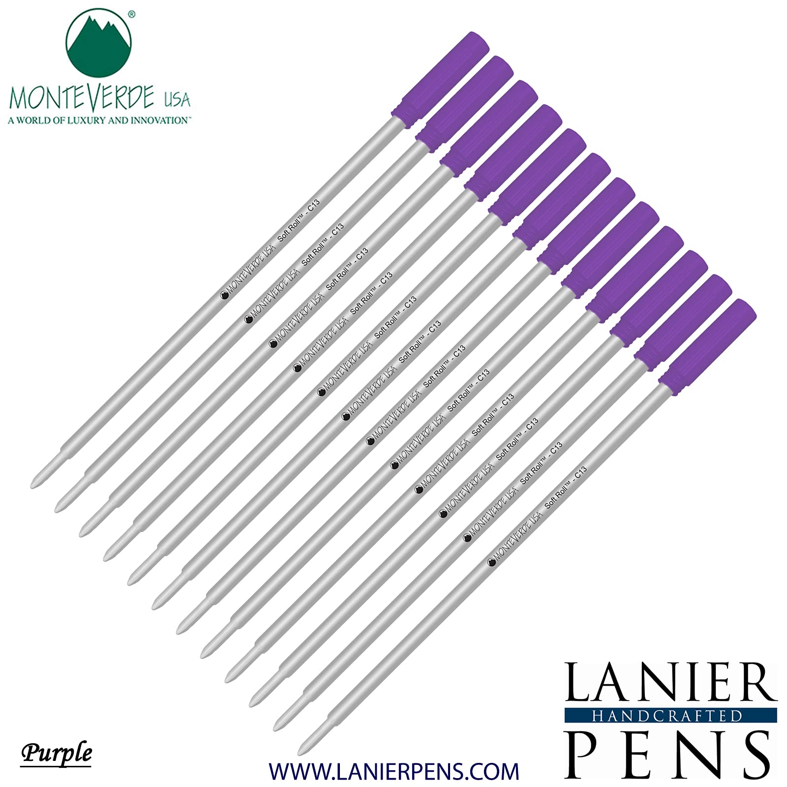 12 Pack – Violett Soft Roll von Monteverde Kugelschreiber für Cross Kugelschreiber