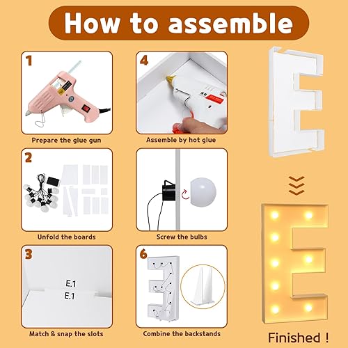 Miniatura 3 de imprsv Letras iluminadas de marquesina, letras de mosaico de 3 pies para baby shower, compromiso, decoración de fiesta de graduación, letras grandes