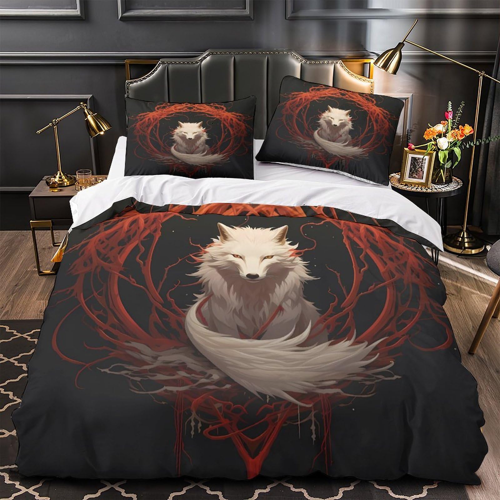 Housse de couette renard mythique parure de lit 140x200 garçon microfibre