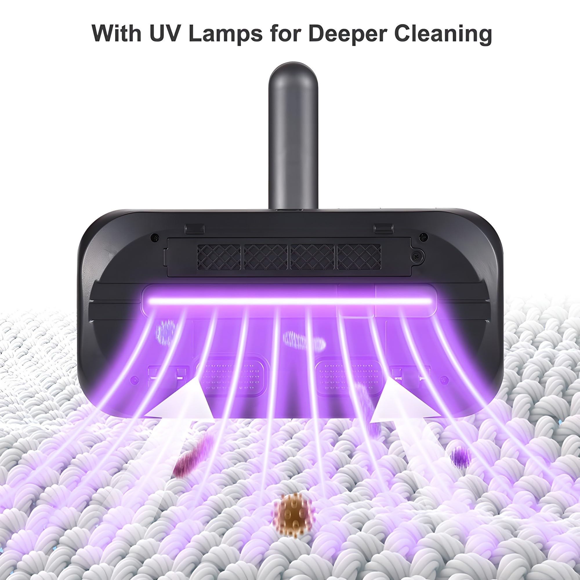 Aspiradora de mano 8000Pa UV-C removedor de polvo profundo con 6 filtros para cama, sofá y pelo de mascotas, solución de limpieza potente y eficiente