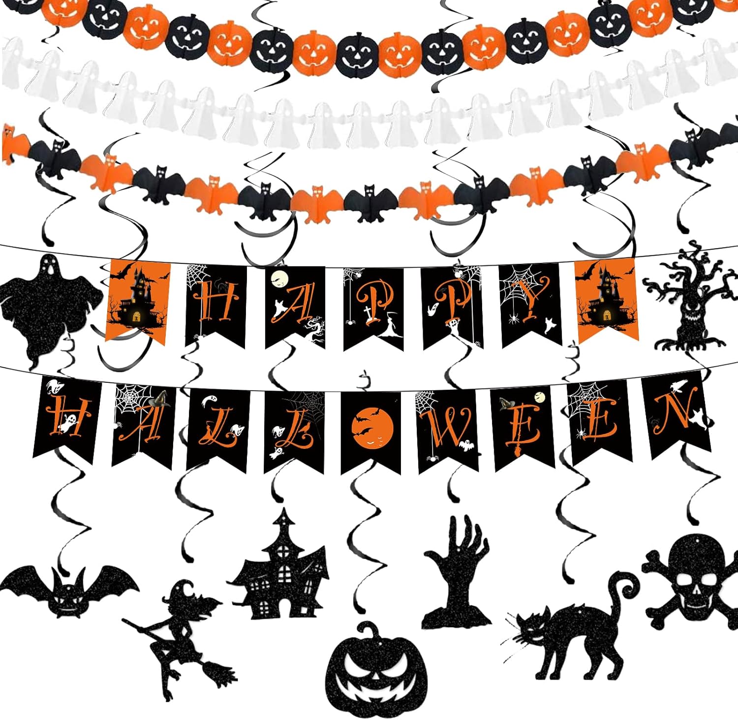 Kriovoa Halloween Decorations Indoor,Happy Halloween Banner, Halloween