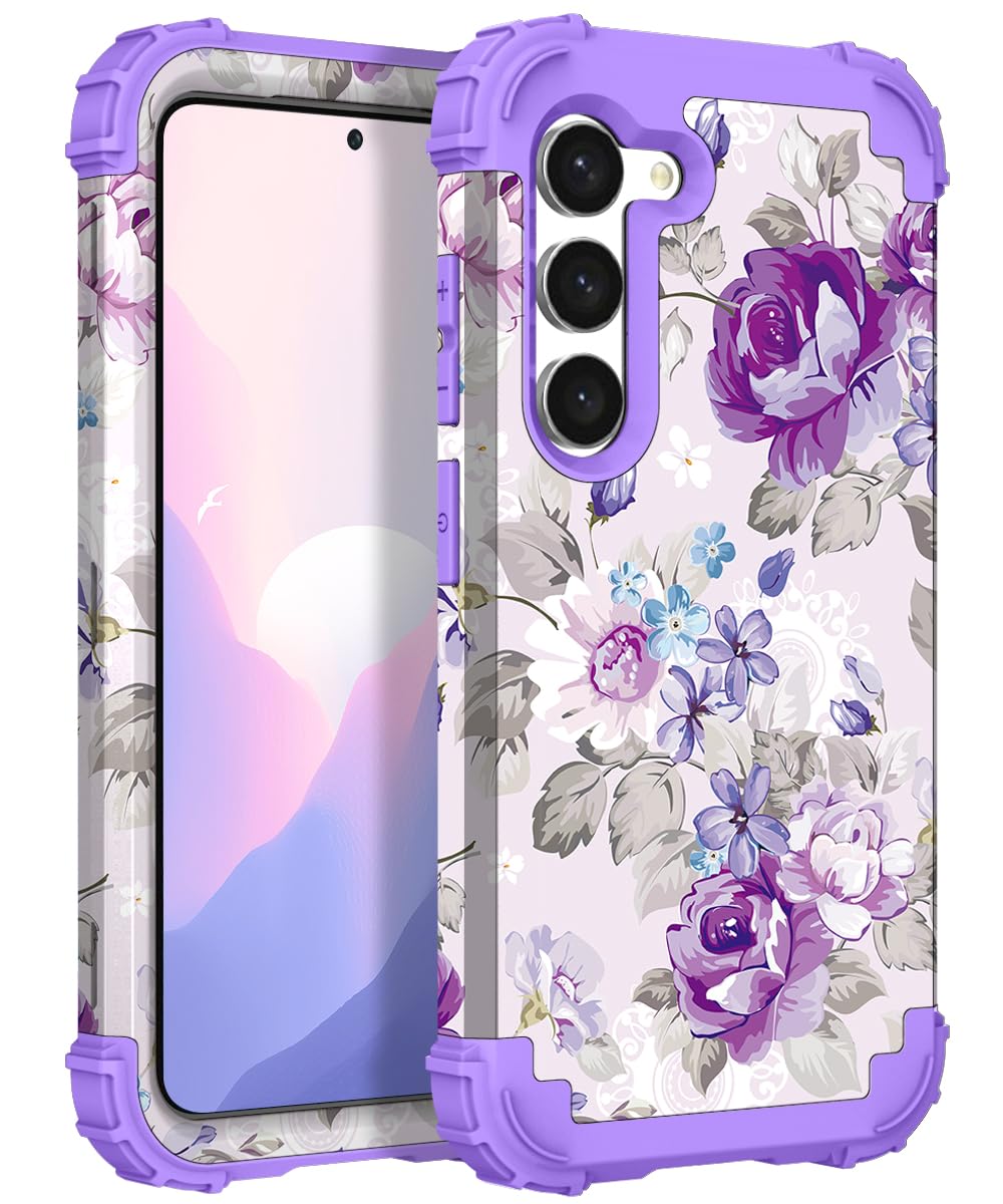 Hocase for Galaxy S24 Plus Case, Shockproof Heavy Duty Protection Soft Silicone Rubber Bumper+Hard Plastic Hybrid Protective Case for Samsung Galaxy