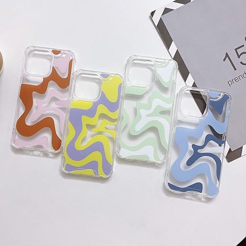 Miniatura 7 de Ginkgonut Funda compatible con iPhone 13 Pro Max, diseño ondulado simple y moderno para mujeres y niñas, funda de TPU suave + protección de