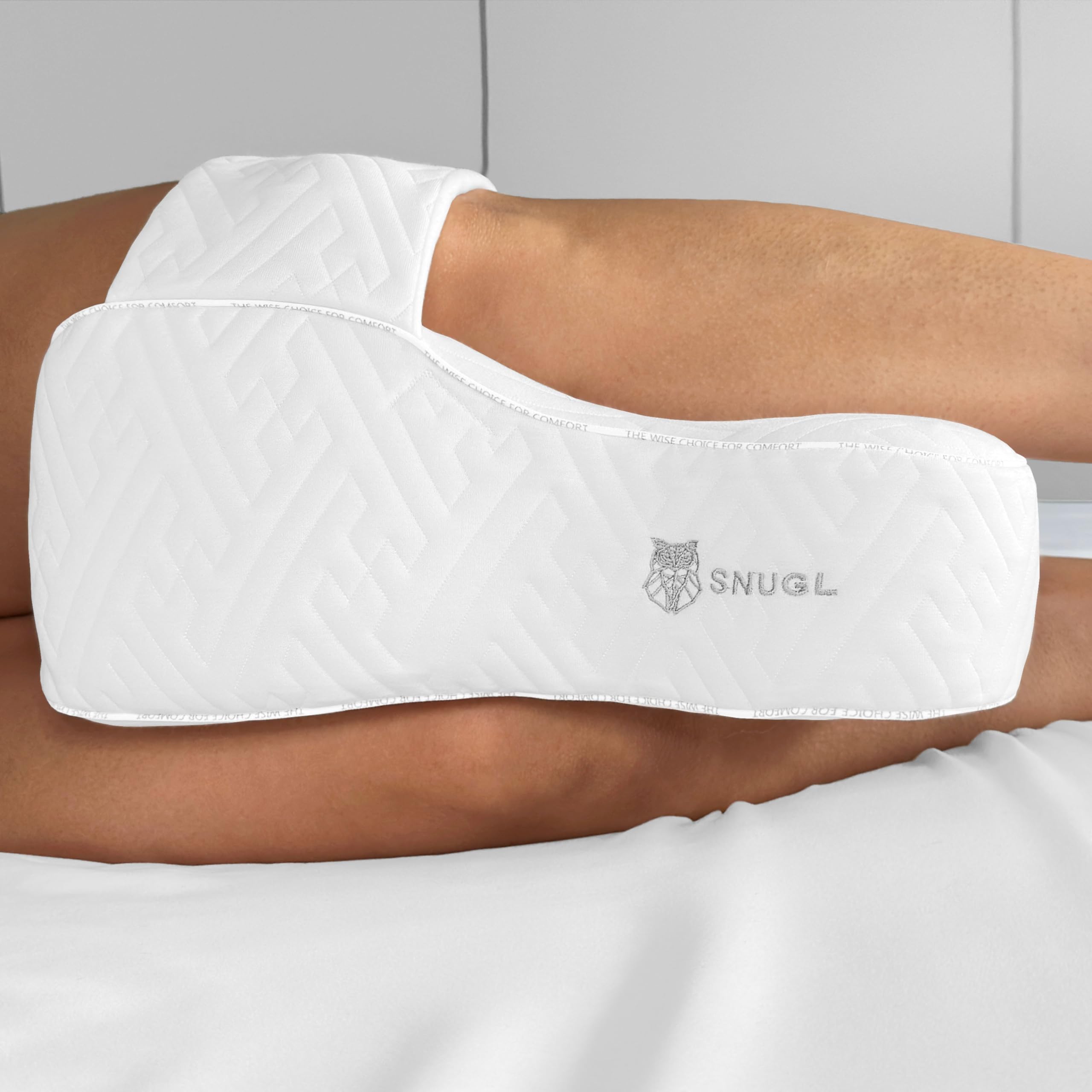 SNUGL Knee Pillow for Sleeping on Side Memory Foam Knee Pillow for Knee Pain, Leg