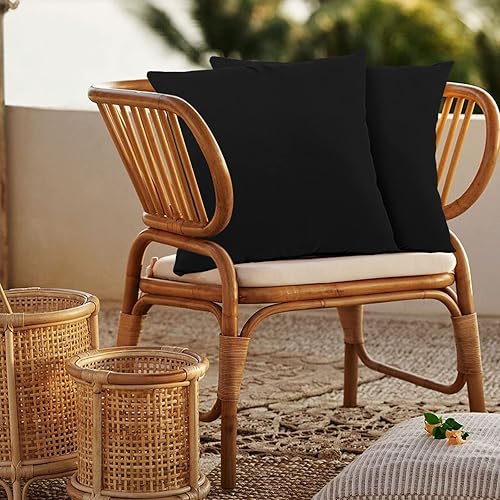 Miniatura 6 de idee-home Almohadas para exteriores con rellenos incluidos, juego de 2 almohadas cuadradas impermeables para patio exterior, 18 x 18 pulgadas, color