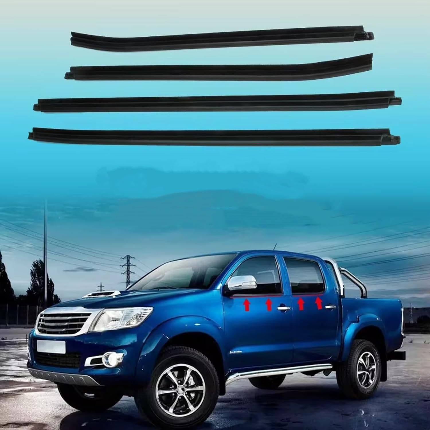 With Hilux For SR5 For VIGO MK6 For PICKUP 2005-2015 カー 【アクセサリードアハンドルカバートリムプラスチックマットブラック】