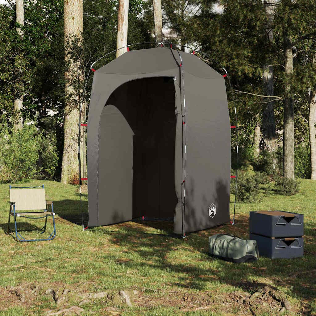 Tente de Douche de Camping Cabine de Change Portative et Vestiaire Mobile pour Extérieur Tente de Toilette en Polyester Marron 140 x 140 x 213 cm avec Sac de Transport