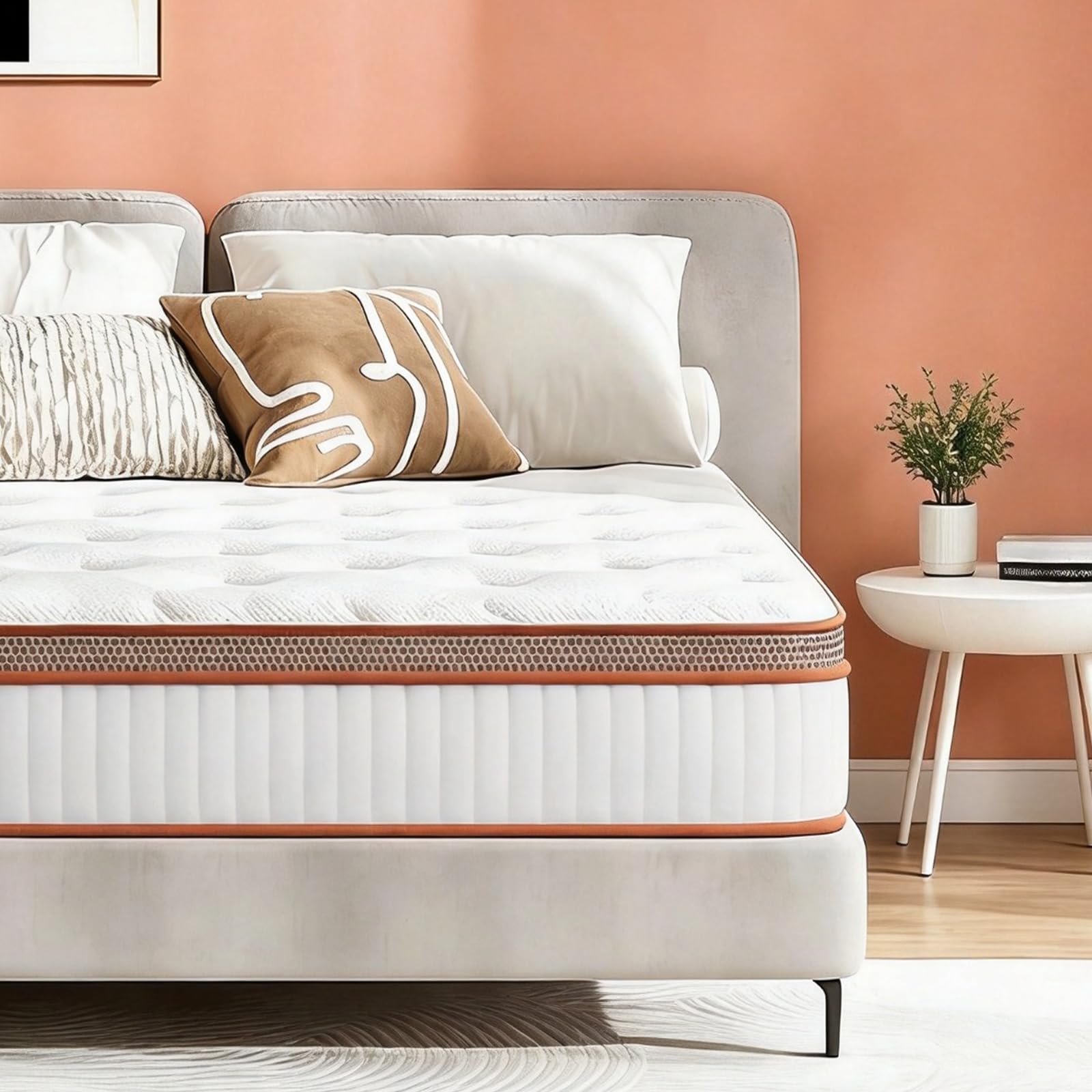 DANNASI 11 Inch Hybrid Double Mattress, Medium Firm Individually Pocket Spring Mattress, Breathable Foam Zoned Support Mattress, Edge Support Hybrid Foam Mattress for All Sleepers, 135x190x28cm