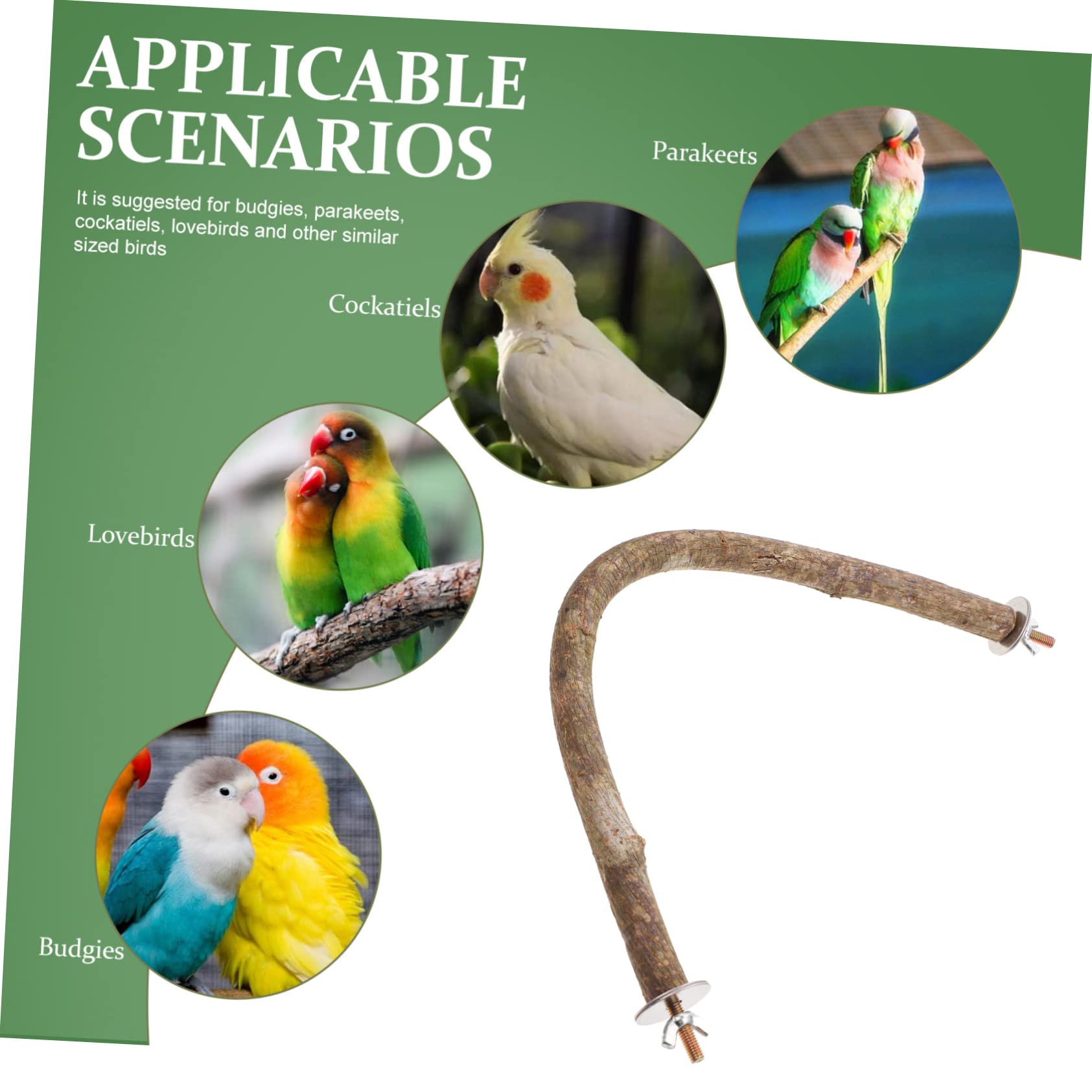 Yardwe 3piezas Percha De Madera para Aves Soporte para Entrenamiento De Juguete para Masticar y Ejercicio De Pies Accesorio Natural para Jaulas De Aves
