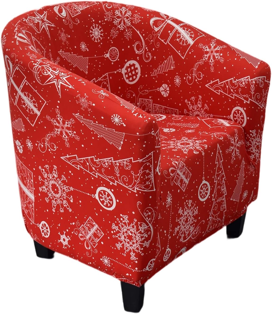 FUANGUI Club Chair Slipcover 1Piece Tub Chair Cover Printed Barrel