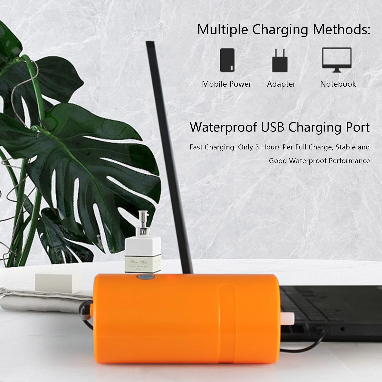 Doccia da Campeggio Elettrica Portatile, Kit Secchio Pieghevole per Doccia Ricaricabile per Esterni Portatile Batteria Integrata da 4400 mAh, per Bici da Viaggio all'aperto Lavaggio Auto Piante di P