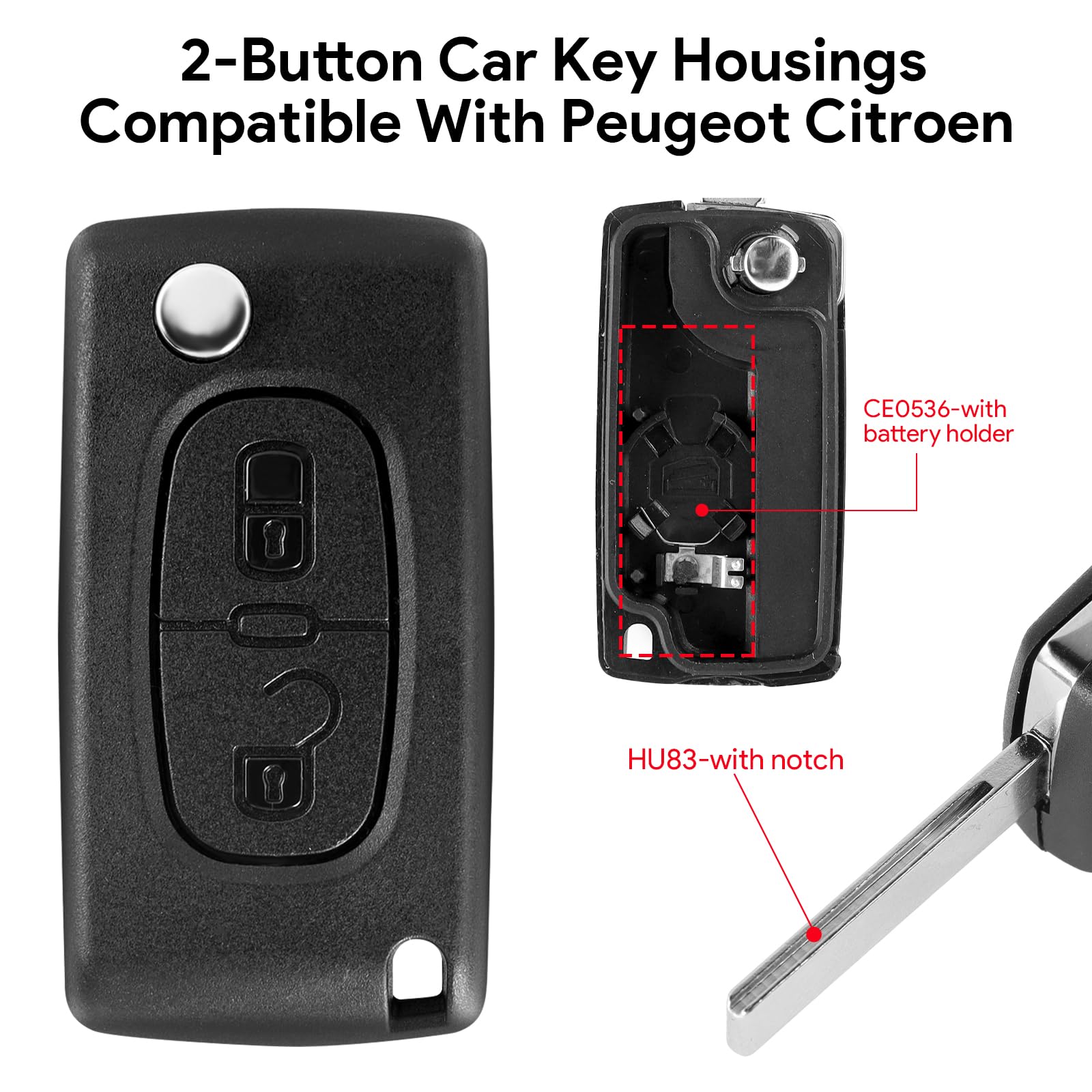 2X Custodia Per Chiave Telecomando Con Smart Card Per Auto A 5 Pulsanti Per Alphard Estim~p146458984