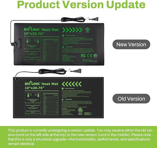 Miniatura 8 de BN-LINK Alfombrilla térmica duradera para plántulas de 10 x 20.75 pulgadas con controlador de termostato digital, juego combinado impermeable para