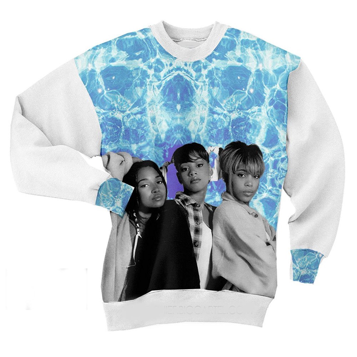 Women's Men Pullover Star TLC Waterfalls Print Clothing Hoodies Sweat Fashion Streetwear Blue