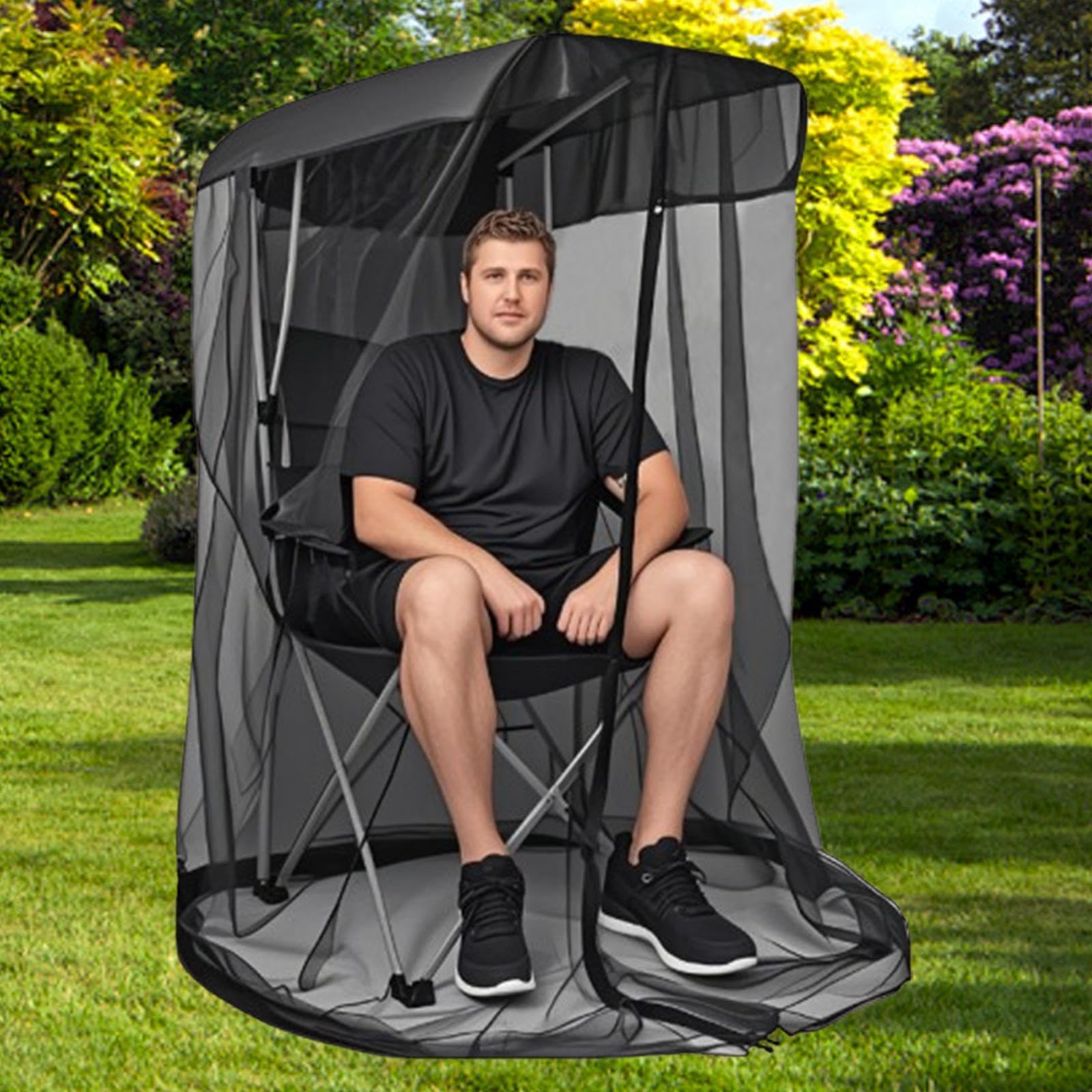 Mosquito Net Portable Outdoor Chair Canopy for Travel Balcony Camping Chairs 82x89x160cm-picture-26