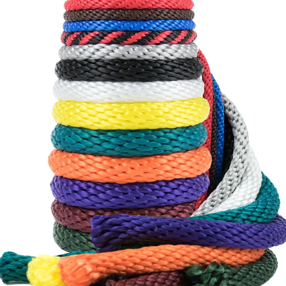Golberg Rope 1/4-Inch 3/8-Inch 1/2-Inch 5/8-Inch 5/16 - Inch Solid Braid Utility Rope Made in USA - Multifilament Polypropylene MFP Derby Rope Boating Rope โ 13 Colors and Lengths