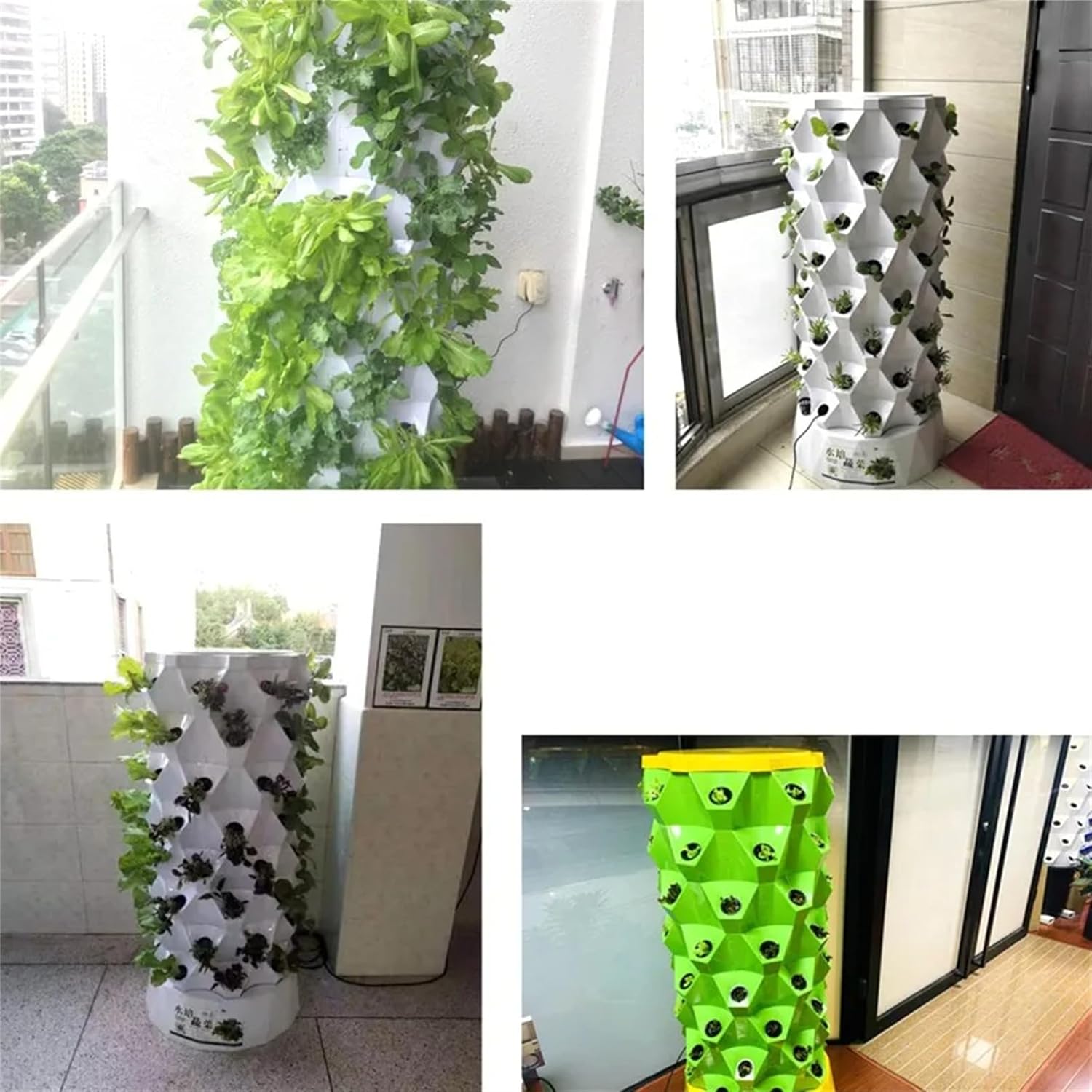 Hydroponic Growing System, Plant Hydroponic System, Outdoor Indoor Vertical Garden, Home Gardening System for Indoor Herbs, Fruits and Vegetables(Size:8Tiers,Color:White)