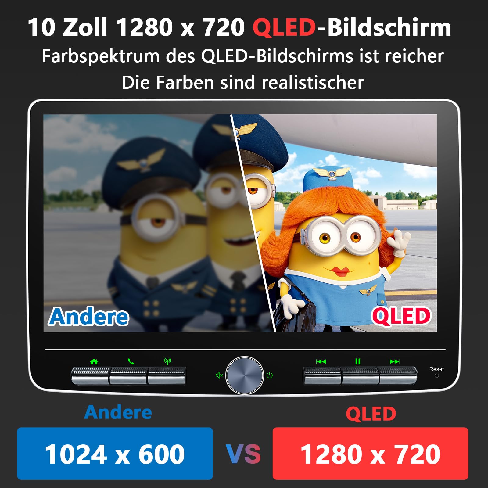 Android 12 Autoradio Wireless CarPlay Android Auto, 10.1 Zoll Bildschirm DAB+ Autoradio 1Din Car Play Touch Display Bluetooth 8 Core 2G+32G WiFi 4G GPS DSP AM/FM RDS Auto Radio mit Rückfahrkamera