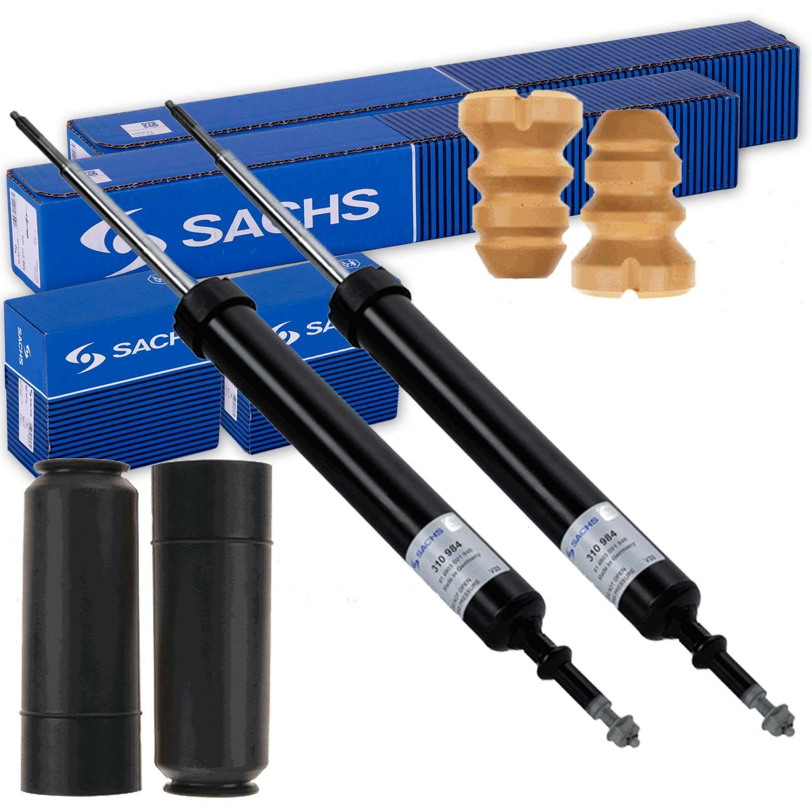 2x Sachs Stoßdämpfer + Protection Kit hinten | passend für 1er E81 3er E90 E92 Kompatibel mit 1 (E81),1 (E87)