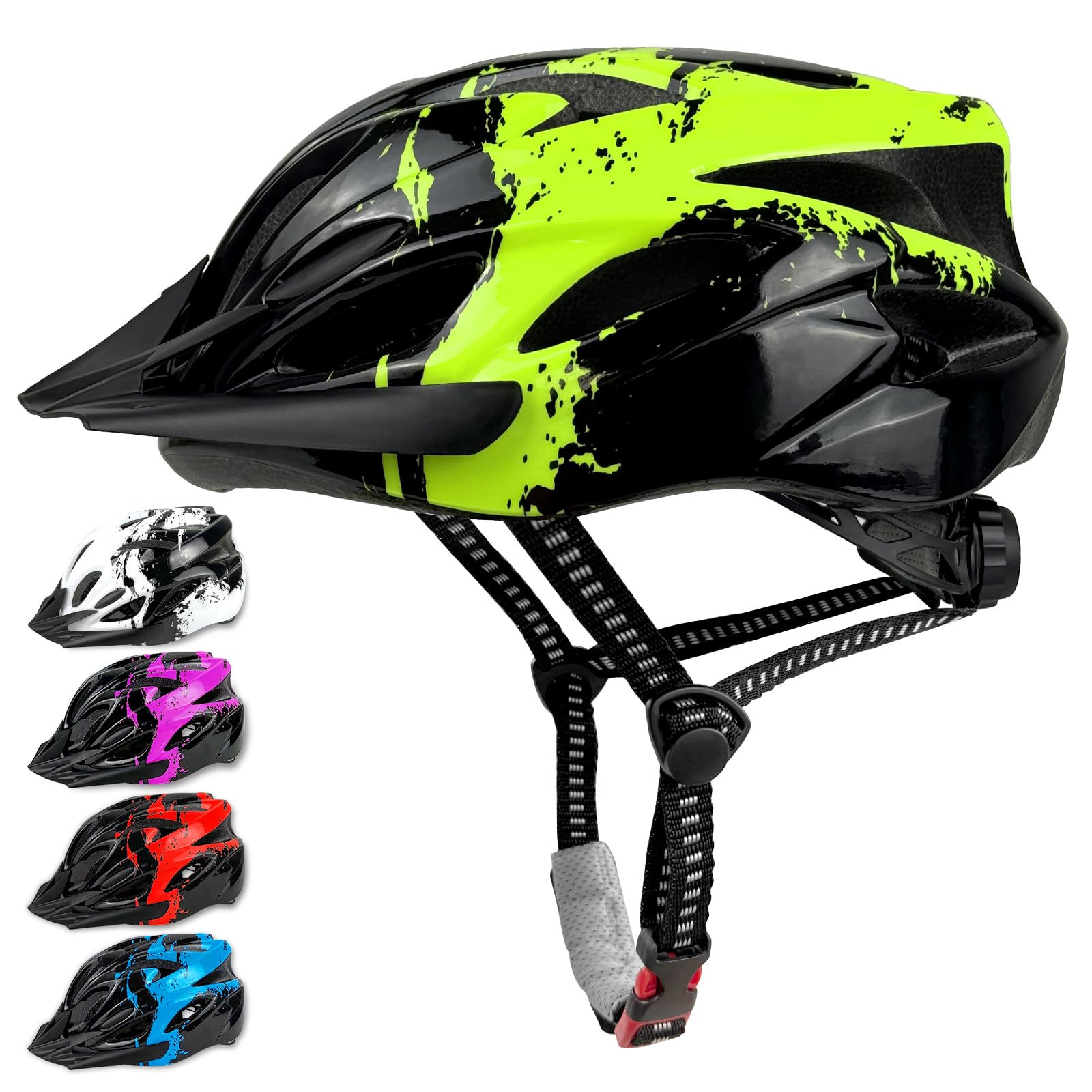 LeapBeast Fahrradhelm Kinder, Verstellbarer Kinderhelm für Jungen und Mädchen im Alter von 3-13 Jahren, Mehrere Belüftungen Helm, Multisport-Kinderhelm mit Visier, Schutzhelm