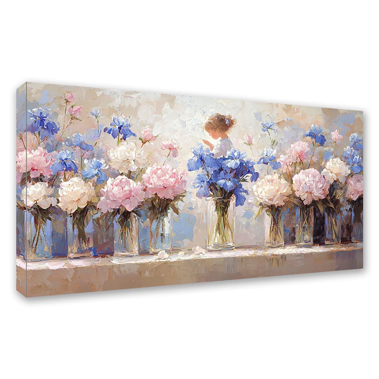 Diamond Painting Pfingstrose Diamant Painting Bilder Erwachsene Blume, DIY Set Erwachsene Crystal Art, 5D Diamond Art Viereckige Steine, Strass Stickerei Kreuzstich für Zimmer Deko 120x60cm 0J-972