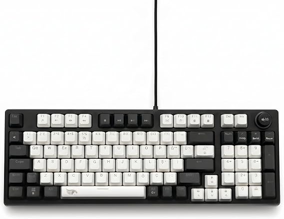 Numpadli RGB Kablolu Mekanik Gaming Klavye, Double Shot Tuş Takımı, Anti-Ghosting, Örgülü Kablo, Dayanıklı ABS Gövde, 96 Tuşlu Mekanik Oyuncu Klavyesi Mavi Switch KB-12