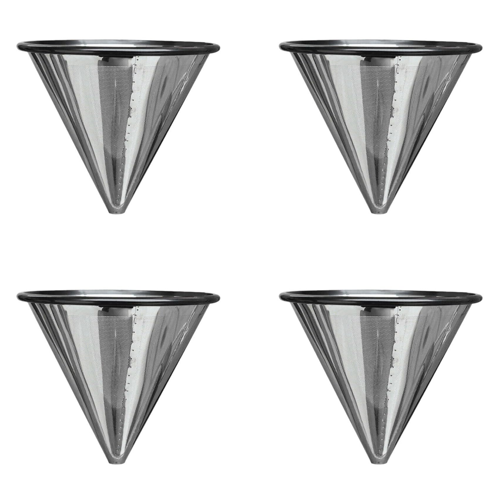 Hndhbfgrt 4X Permanent Coffee Filter Coffee Filter Permanent Filter Gold Filter Metal Strainer Stainless Steel