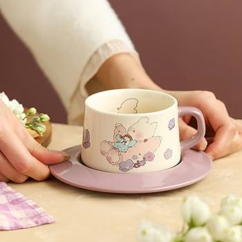 Amazon | ティー カップ 250ml 2個セット 可愛い うさぎ柄 クマ