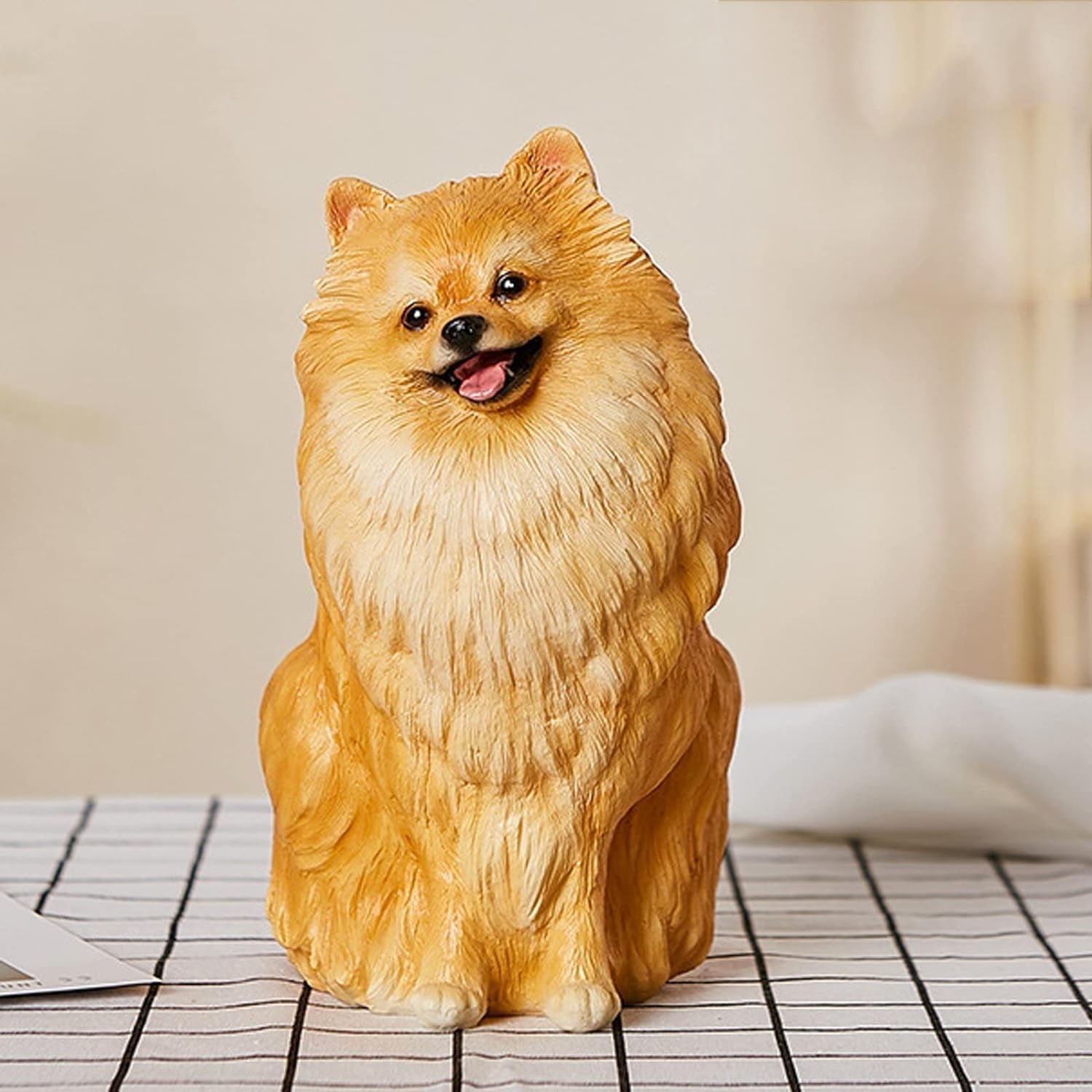 MNUvxzaewf Dog Garden Statue Resin Animal Sculpture Outdoor Lawn House Art Statues Lovers(Yellow)