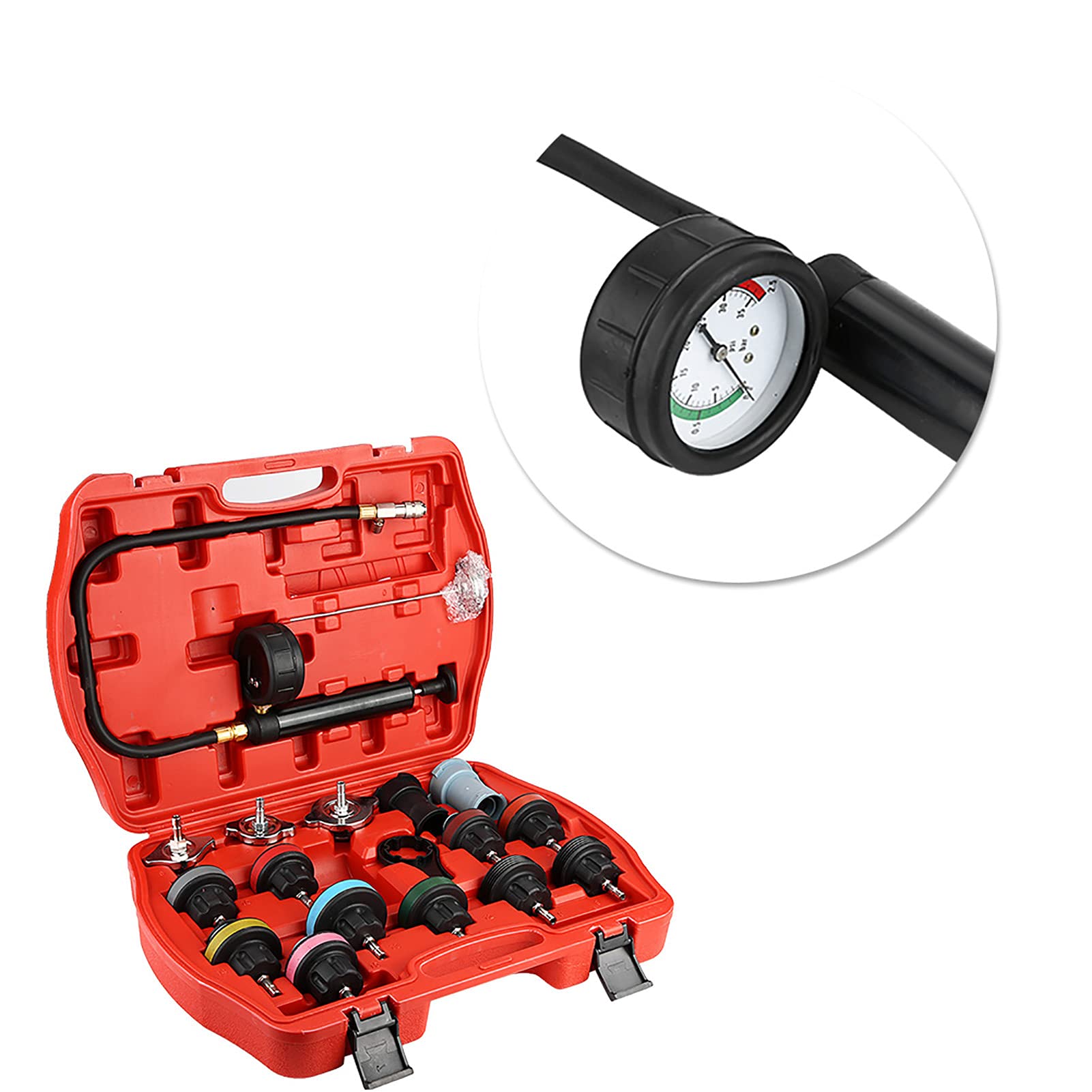 Probador de refrigeración, Kit Herramientas Universal for detectar Fugas Agua en el del automóvil, Prueba presión radiador, Detector confiable for automóviles y Motocicletas