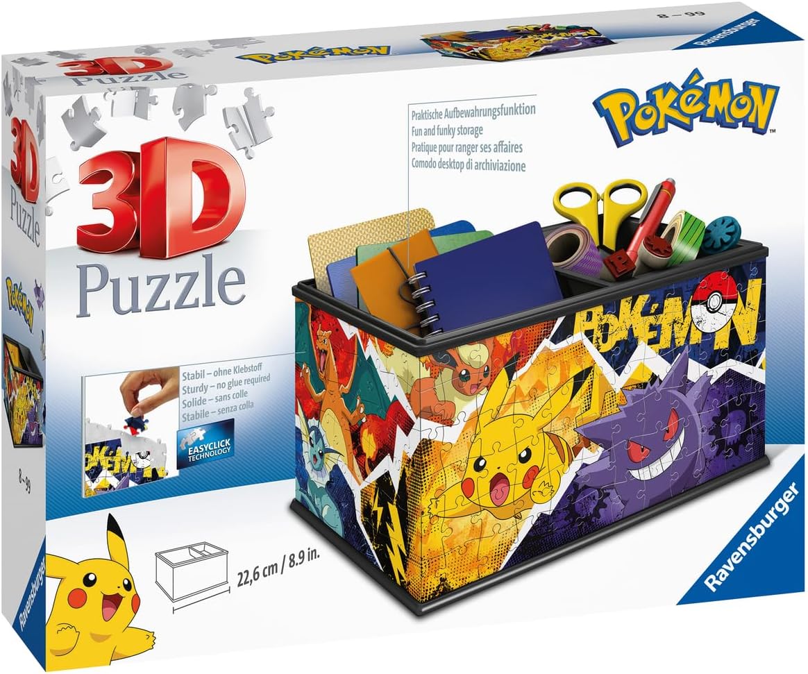 Ravensburger 3D Puzzle 11546 - Pokémon Storage Box - Practical Organiser for Pokémon Fans from 8 Years - Pokémon Toy, Pokémon Gift