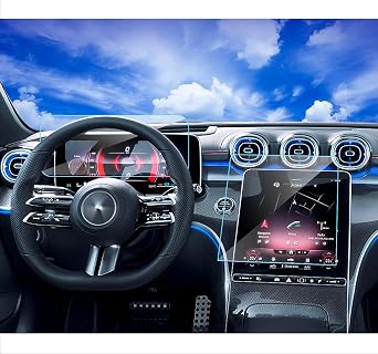 2024 2025 Mercedes Benz C300 GLC300 Screen Protector for 2024 2022 2023 2025 Mercedes C300 GLC300 4matic W206/2023 2024 AMG C43/2024 AMG C63 11.9-inch Touchscreen 12.3-inch Tempered Glass 2pcs