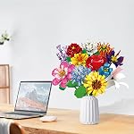 SIENON Bâtiment Bouquet Fleur Set-1009 PCS 12 Genres de fleurs Collection botanique, Bâtiment Blocs Fleur Brick Toys Projet créatif pour la salle d'accueil Décor Valentines